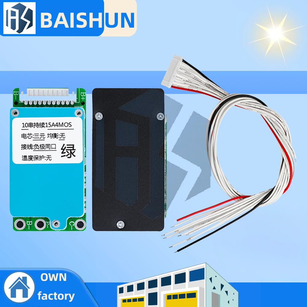 10S 36V 15A BMS 18650 Lithium Battery Protection Board Balance Charge Zpaxo same port