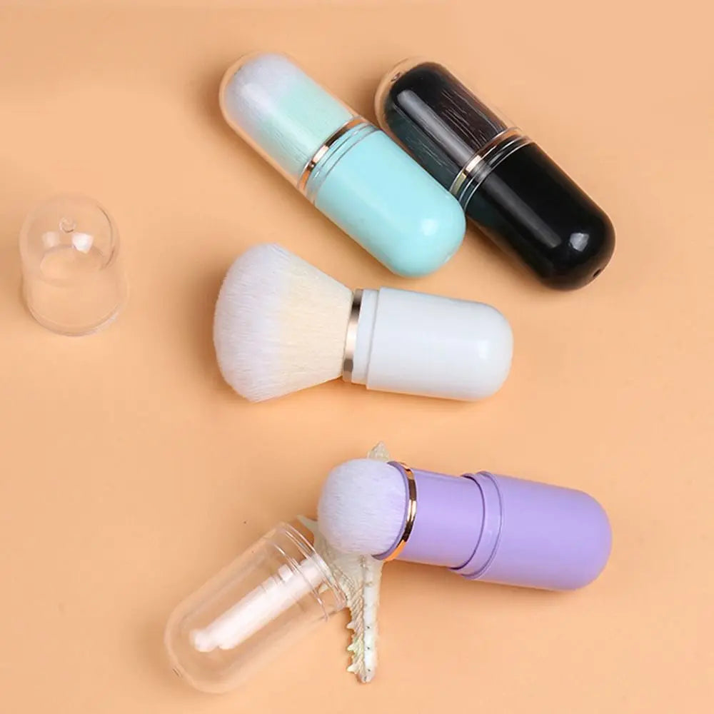 Retractable Kabuki Brush Capsule-shape Cute Travel Makeup Zpaxo