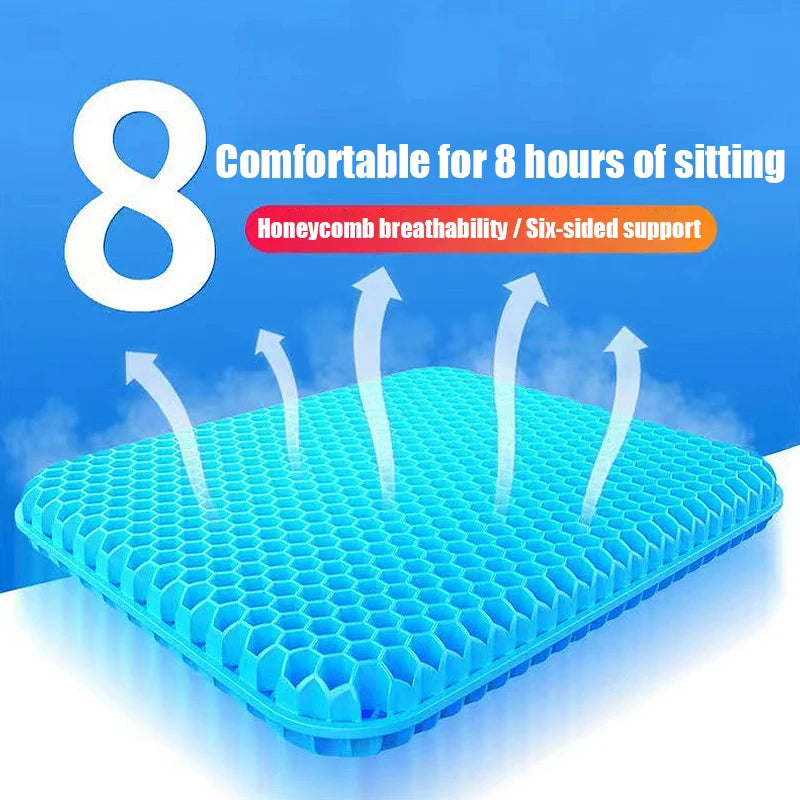 Gel Seat Cushion – Breathable Cooling Pad for Car & Office
