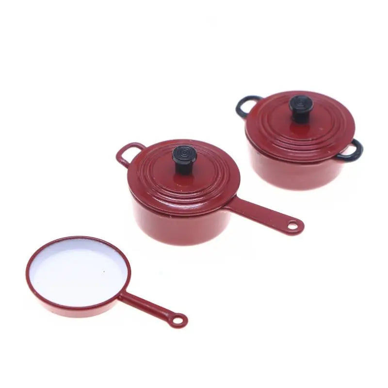 Miniature Cookware Cooking Dollhouse Accessories 1 12 Alloy Enamel Zpaxo 3pcs