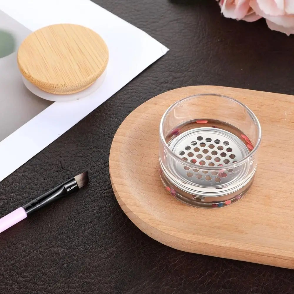 Lid Mesh Nail Art Brushes Washing Cup Glass Dappen Dish Cleaning Zpaxo