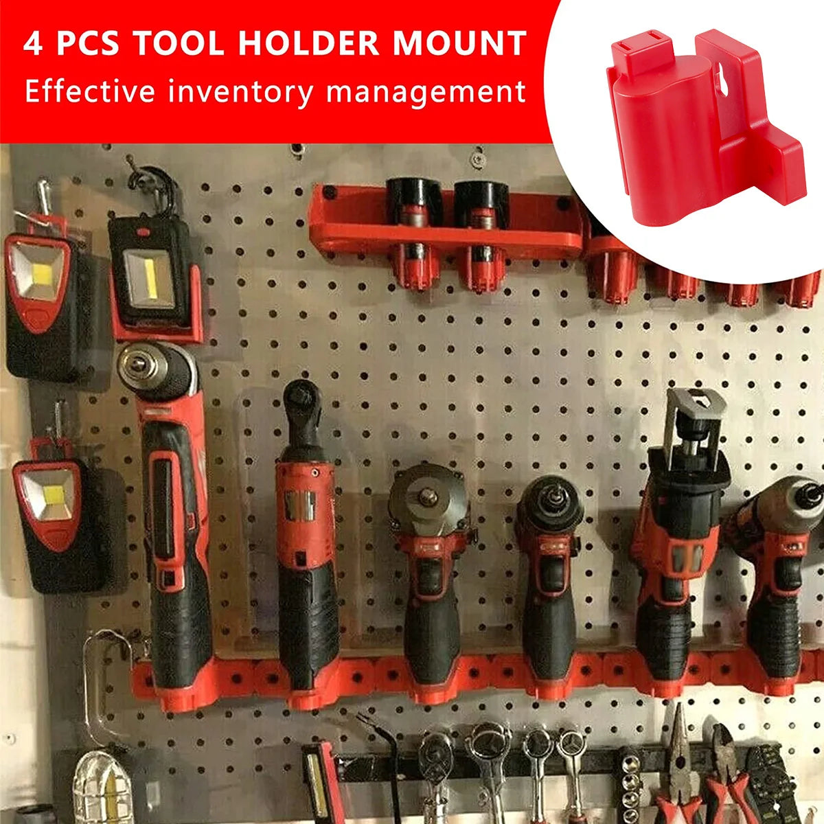 4Pcs Power Tool Holder Plastic Electric Tool Battery Dock Holder Heavy Duty Hanger with Screws for Milwaukee M12 Drill Storage Zpaxo
