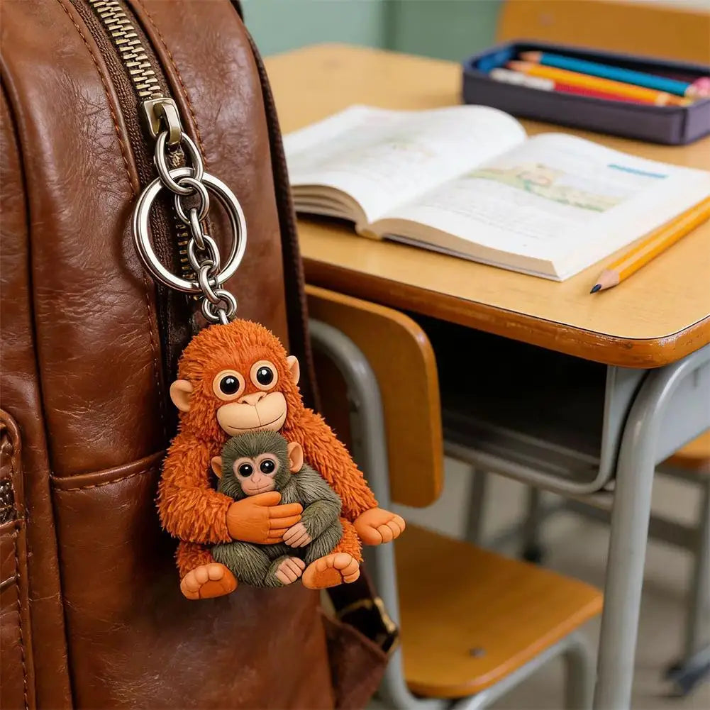 1/4PCS Adorable Monkey Rings Holder Upgrades for Backpacks & Vehicles Easy to Clean Plastic Surfaces Fun Gift Concept Zpaxo