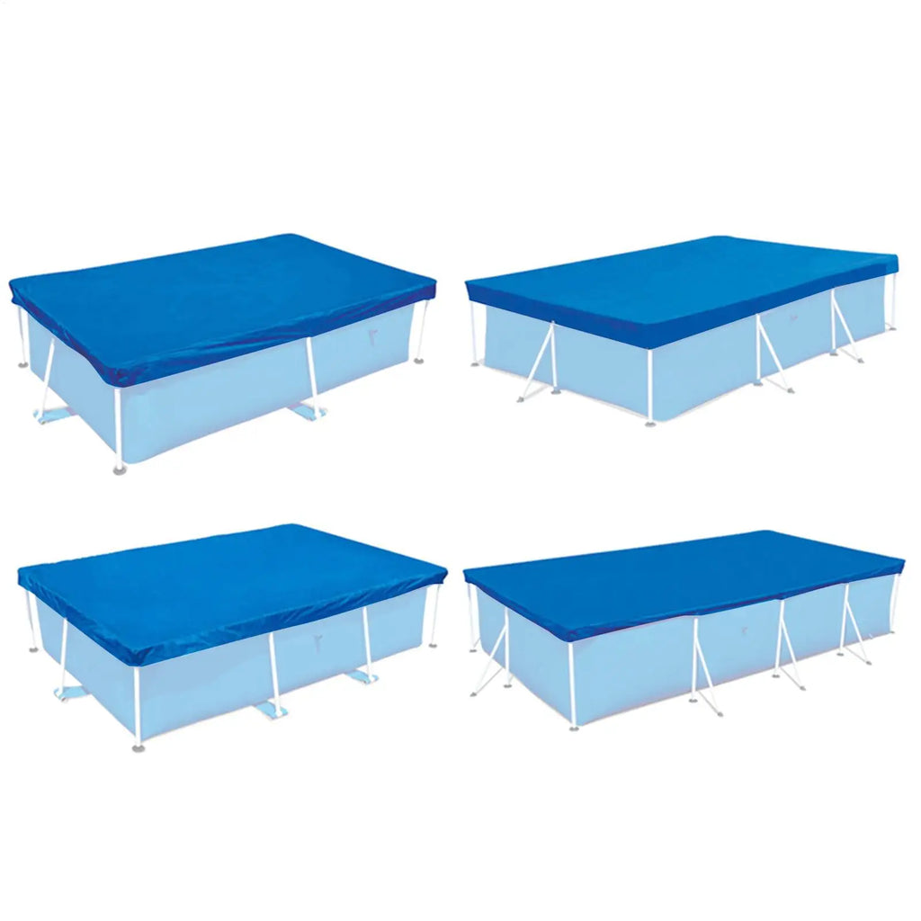 Rectangle Pool Cover Waterproof PE Foldable Inflatable Pool Cover for above Ground Pool Family Pool Cover Outdoor Paddling Zpaxo