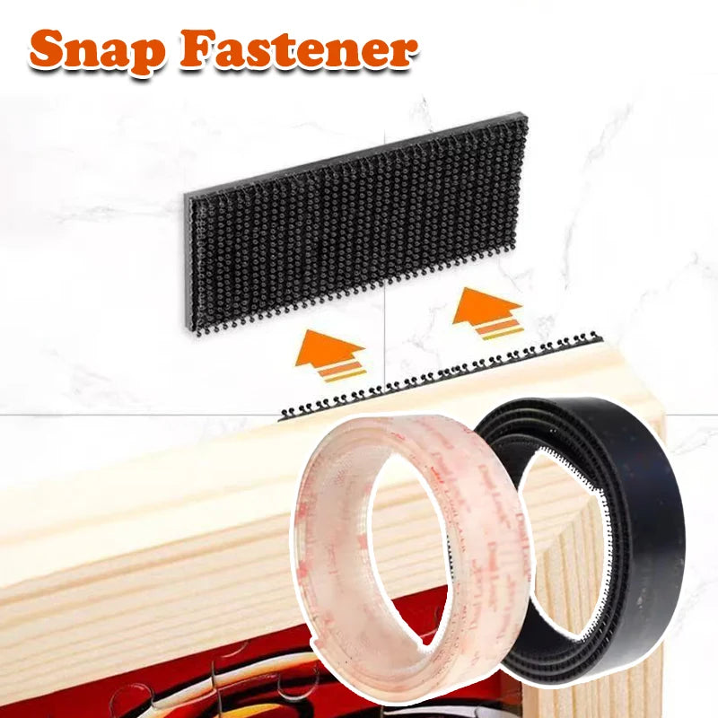 Double Sided Adhesive Mushroom Reclosable Fastener Black& Transparent