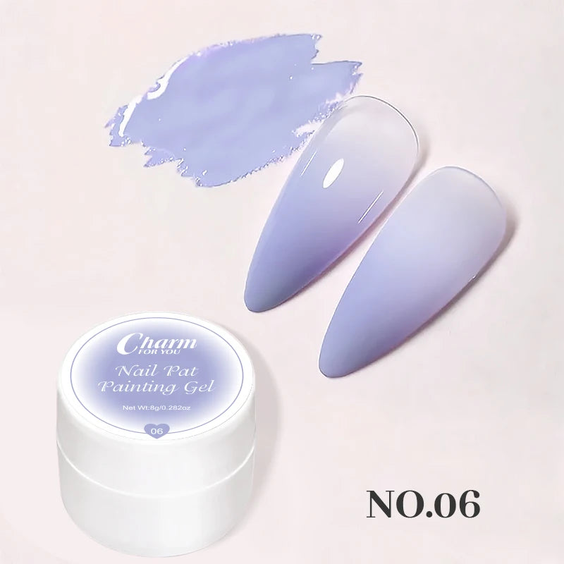 Pat Painting 3d Nail Art Gel No Flowing Full Coverage Creamy Zpaxo 06