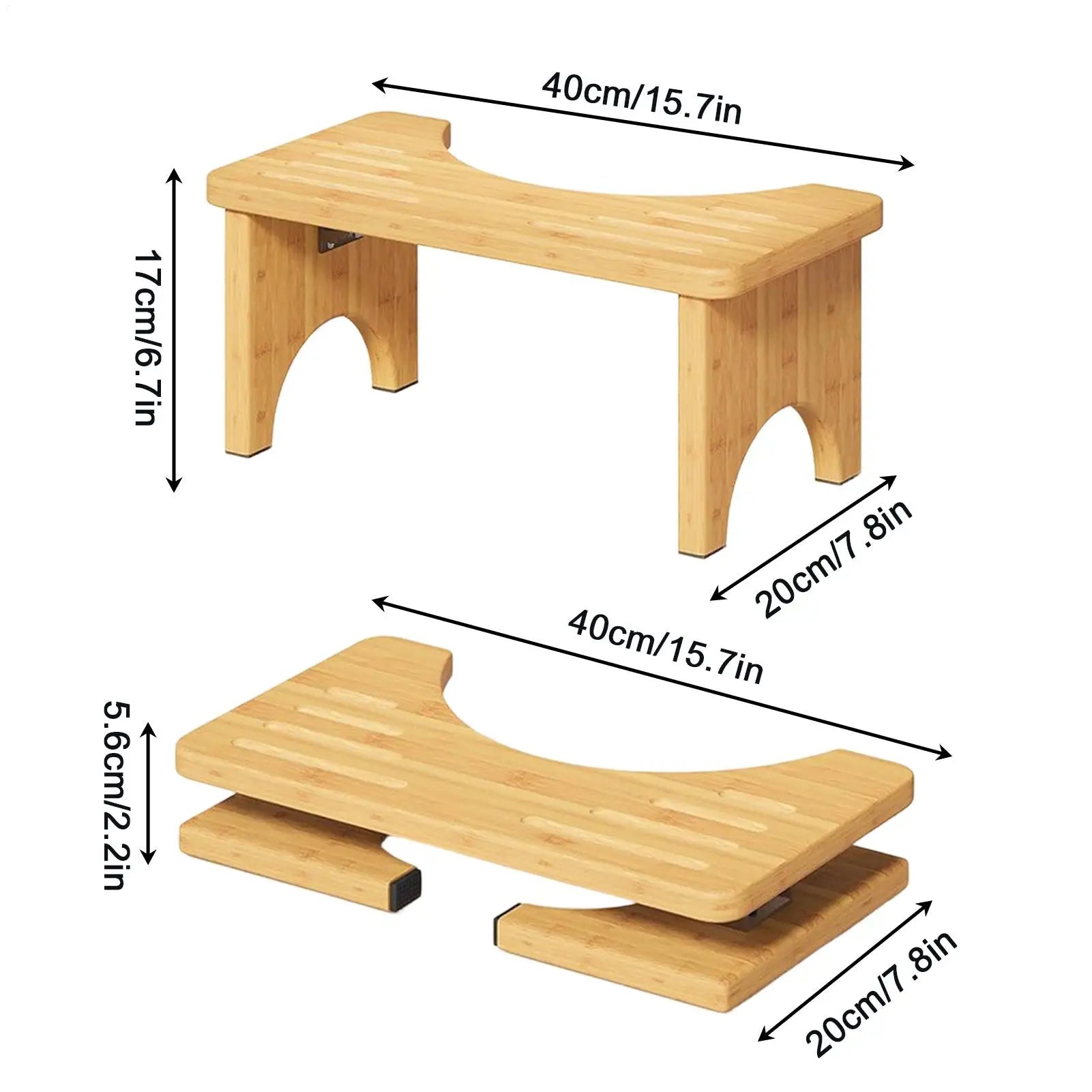 Toilet Step Pooping Wooden Portable Foldable Non-slip Bathroom Stool