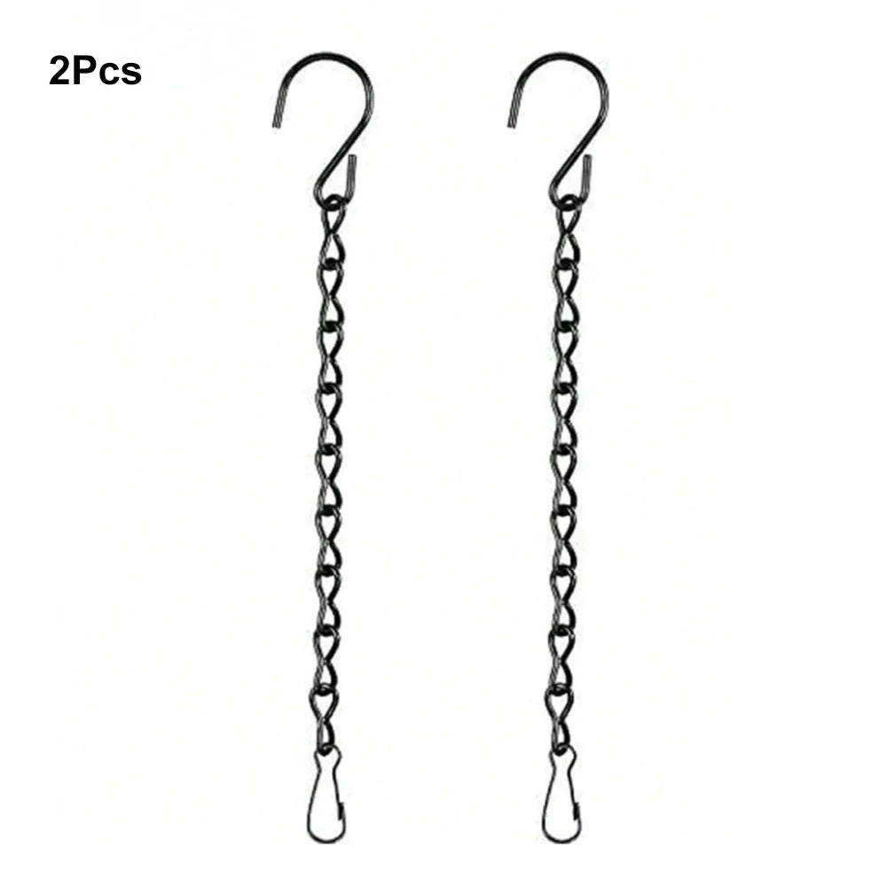 2/4/6/10Pcs Black Hanging Chains with Hooks for Hanging Bird Feeders Basket Billboards Lanterns Wind Chimes Home Garden Decor Zpaxo 2Pcs