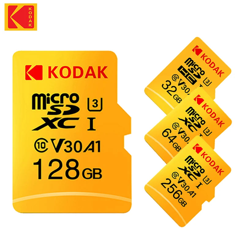 Original KODAK MicroSD Card C10 Memory Card 32GB 64GB Class10 Memori TF Micro SD SDXC 128GB 256GB 512GB A1 U3 V30 4K For Camera Zpaxo