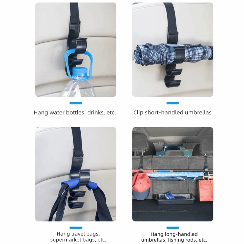 Universal Car Back Seat Hook Space Saving 3 Headrest Umbrella Holder Zpaxo