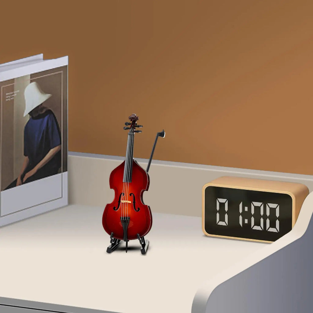 Miniature Cellos Model Wooden Musical Instrument Figurines Mini