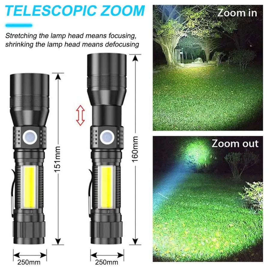 POCKETMAN 7-Mode LED Flashlight – UV, Red & White, Magnetic LED Torch Flashlight Zpaxo