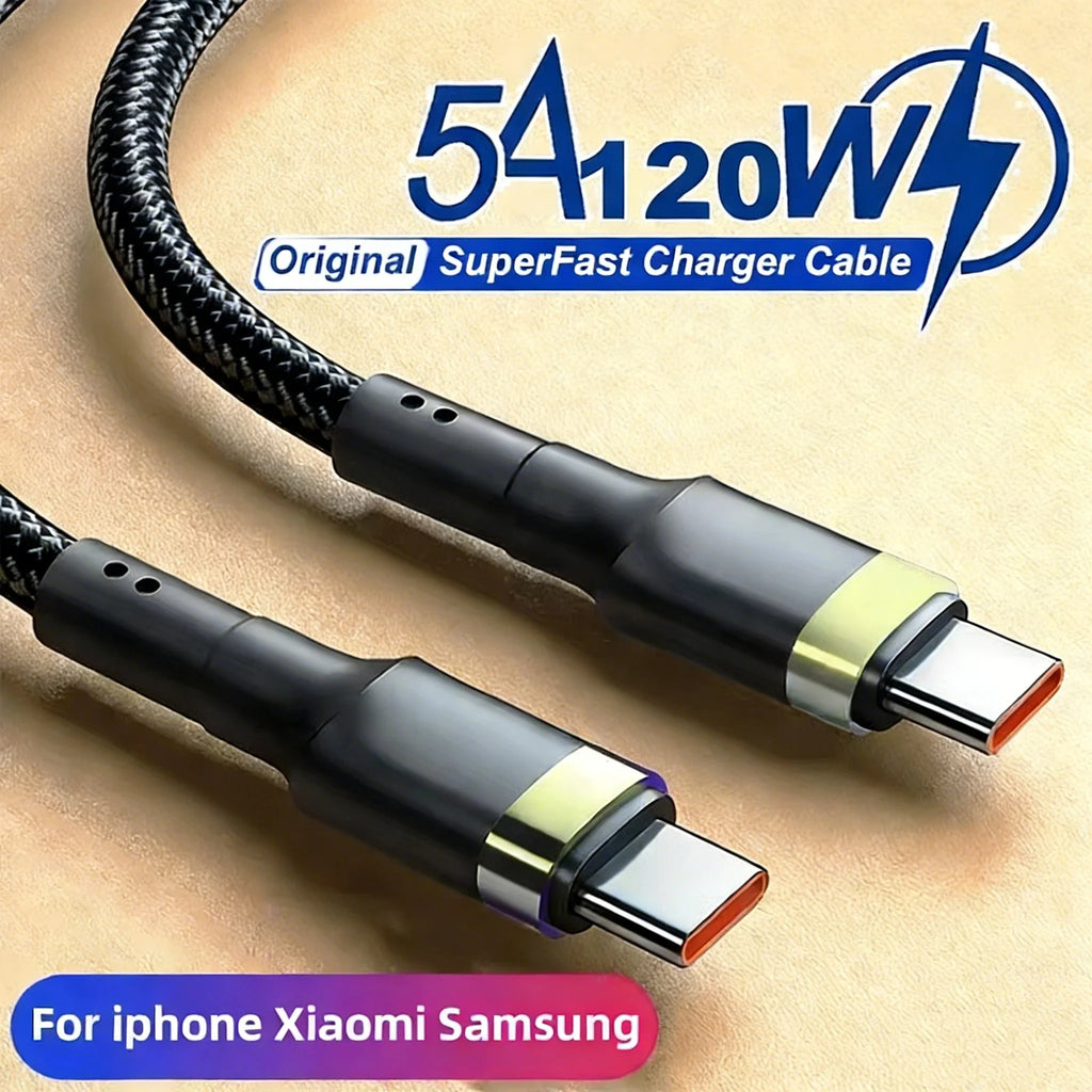 120W Fast Charger PD Quick Charging USB C Cable Iphone 15 Max Samsung