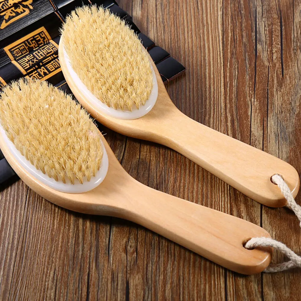 Full Body Natural Bristle Dry Skin Exfoliation Brush Detox Fight