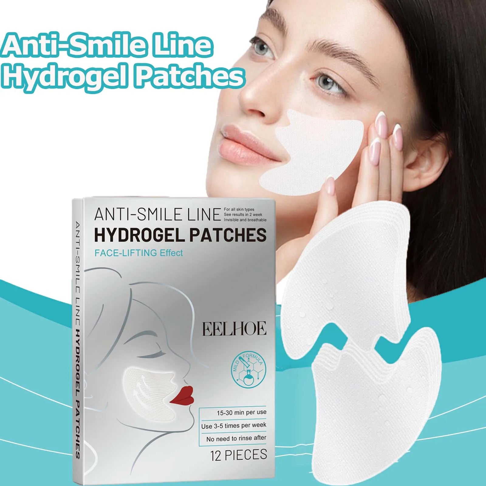Eelhoe Smile Lines Patches – Nasolabial Fold Anti-Aging Mask Anti-Aging Face Patch Zpaxo