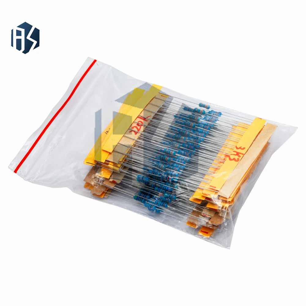 600Pcs 1/4W Metal Film Resistor Assortment Kit, 30 Values 20Pcs Each, 10Ω - 1MΩ 1% Tolerance Zpaxo