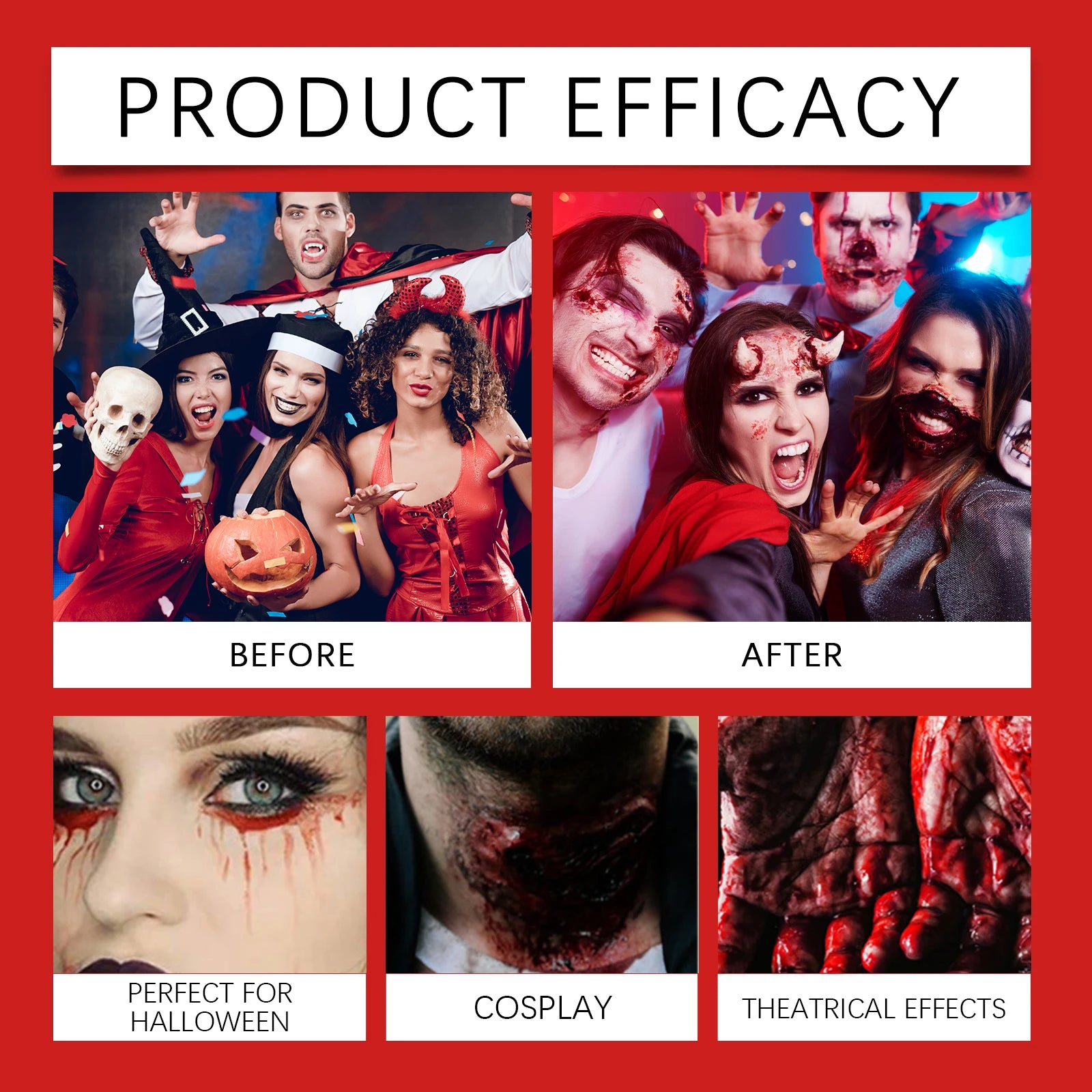 60ML 2024 Halloween Plasma Spray Blood Makeup Props Atmosphere Simulation Props Masquerade Props Make Up Festival Fake Blood Zpaxo