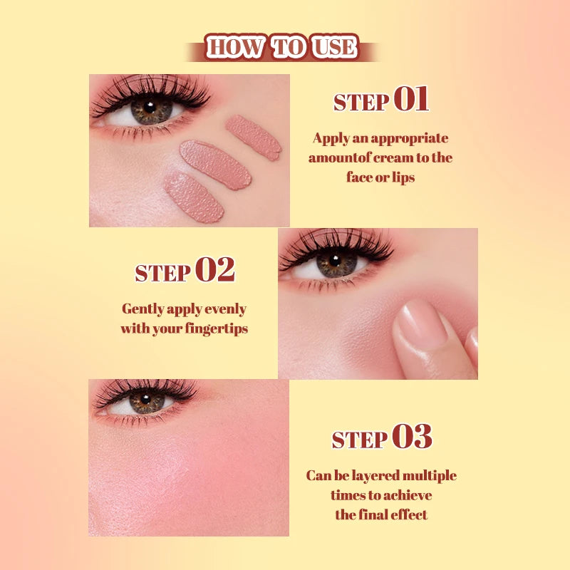 2-in-1 Powder Blusher Easy Waterproof Smooth Apply Long-lasting