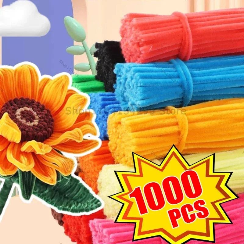Cleaner Pipe Cleaners for Crafts Creative Chenille Stem Wire Pipe Cleaners Creative Leisure Hobby Diy Plush Stem Twisted Stick Zpaxo