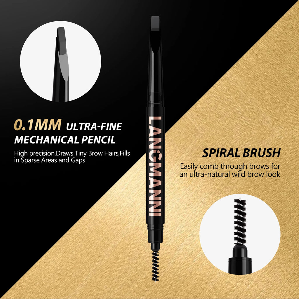 Double Headed Eyebrow Pencil Waterproof Sweat Proof Anti Smudging Zpaxo