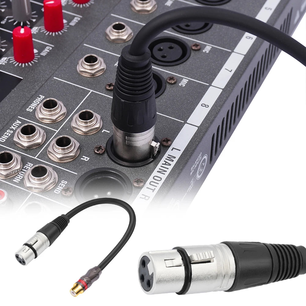 0 3m RCA Female 3Pin-XLR Adapter Cable Cord Microphone Amplifier Mixer