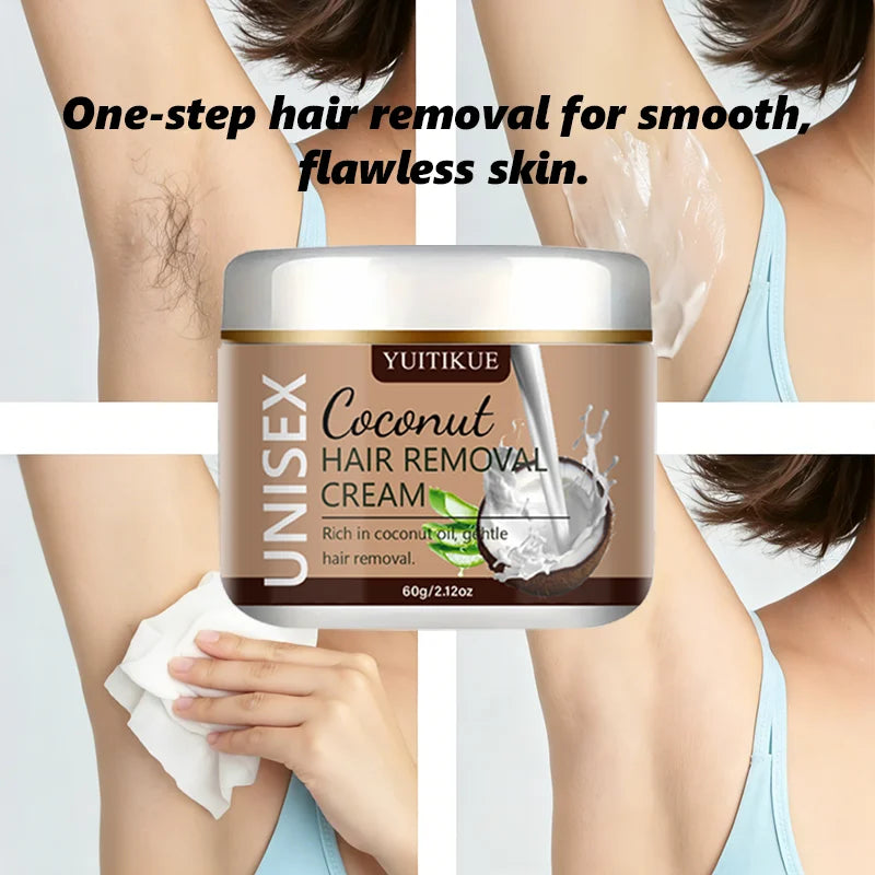 YUITIKUE Coconut Hair Removal Cream – Unisex, 60g Hair Removal Cream Zpaxo