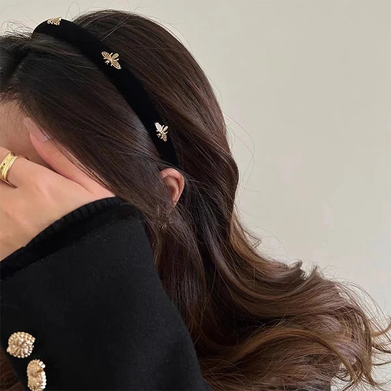 Wide Bee Hair Hoop French Fashion Retro Hairbands Women Girls Zpaxo