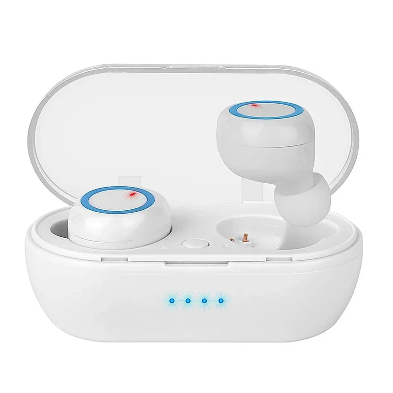 Y50 TWS Bluetooth Earphone 5 0 Wireless Headset Waterproof Deep Bass Zpaxo White-blue