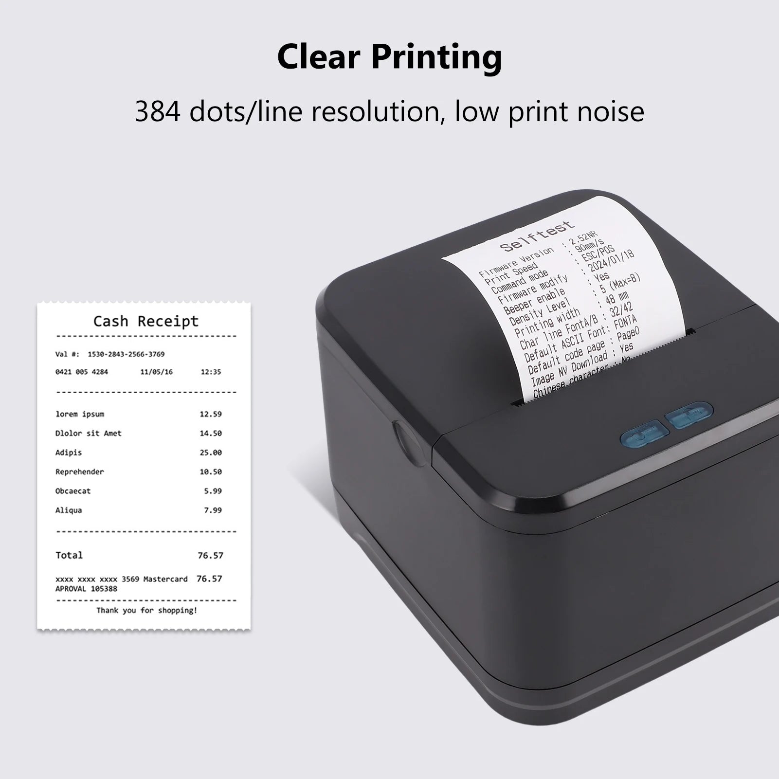 58MM Thermal Receipt Printer Wireless Printing Machine Bluetooth+USB+LAN Interface Compatible with Win Android IOS for Store Zpaxo