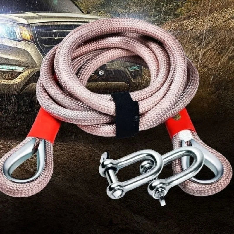 Heavy-Duty Polyester Towing Rope with Steel Shackle | Off-Road