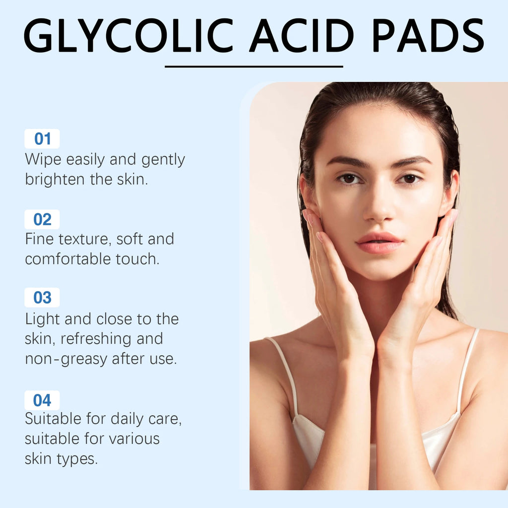 Glycolic Acid Exfoliating Pads - Gentle Peel Pads For Face, Brightening & Smoothing Skin With Salicylic Acid Zpaxo