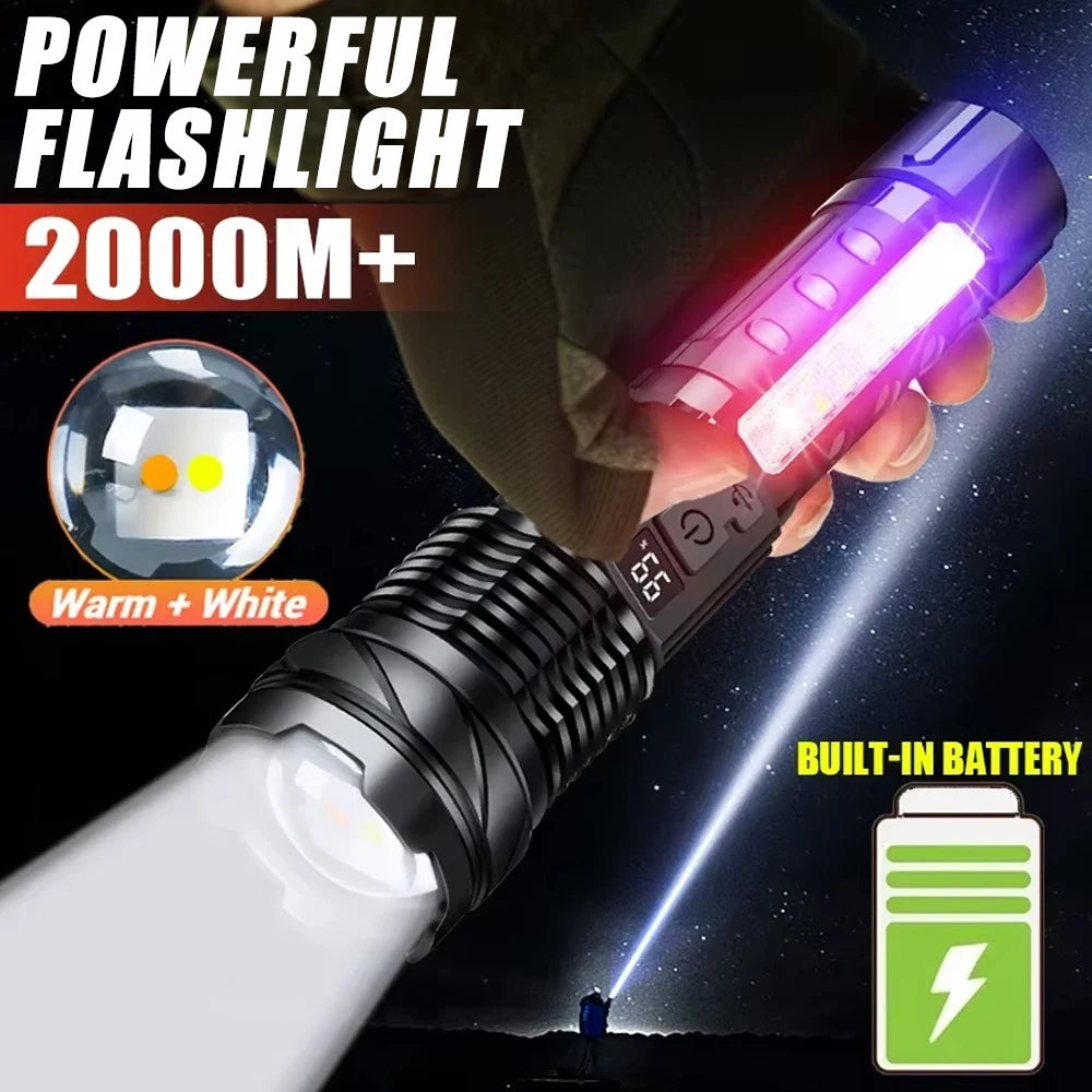 KDULIT Zoomable LED Flashlight – Type-C Rechargeable, 6 Modes