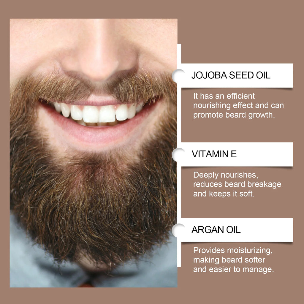 East Moon Coconut Oil Men's Beard Care Wax Moisturize Smooth Dashing Nourish Mustaches Natural Styling Soften Beard Growth Balm Zpaxo