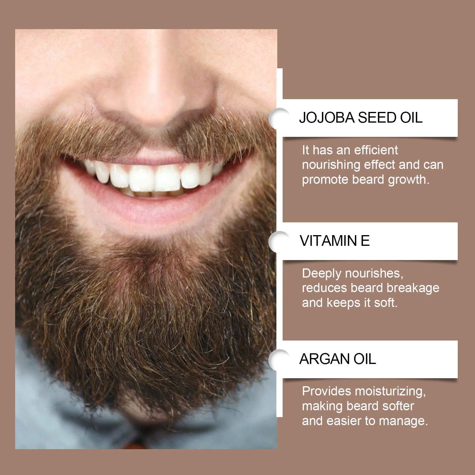East Moon Coconut Oil Men's Beard Care Wax Moisturize Smooth Dashing Nourish Mustaches Natural Styling Soften Beard Growth Balm Zpaxo