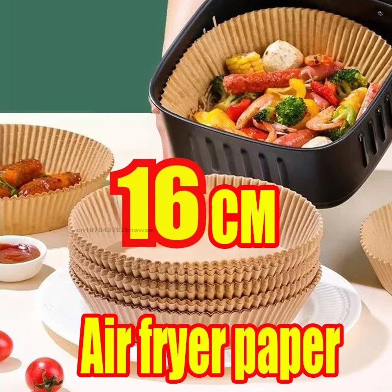 Disposable Air Fryer Paper Oil Proof Isolation Paper Tray Non Stick Baking Pad Convenient and Durable Air Fryer Square Zpaxo Default Title