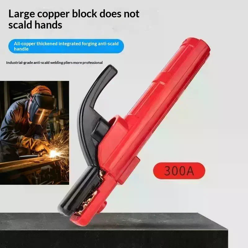 1Pcs Copper Heavy Jaw Holding Plier With Soft Handle 300 AMP Welding Electrode Holder For Arc MMA Welder Zpaxo