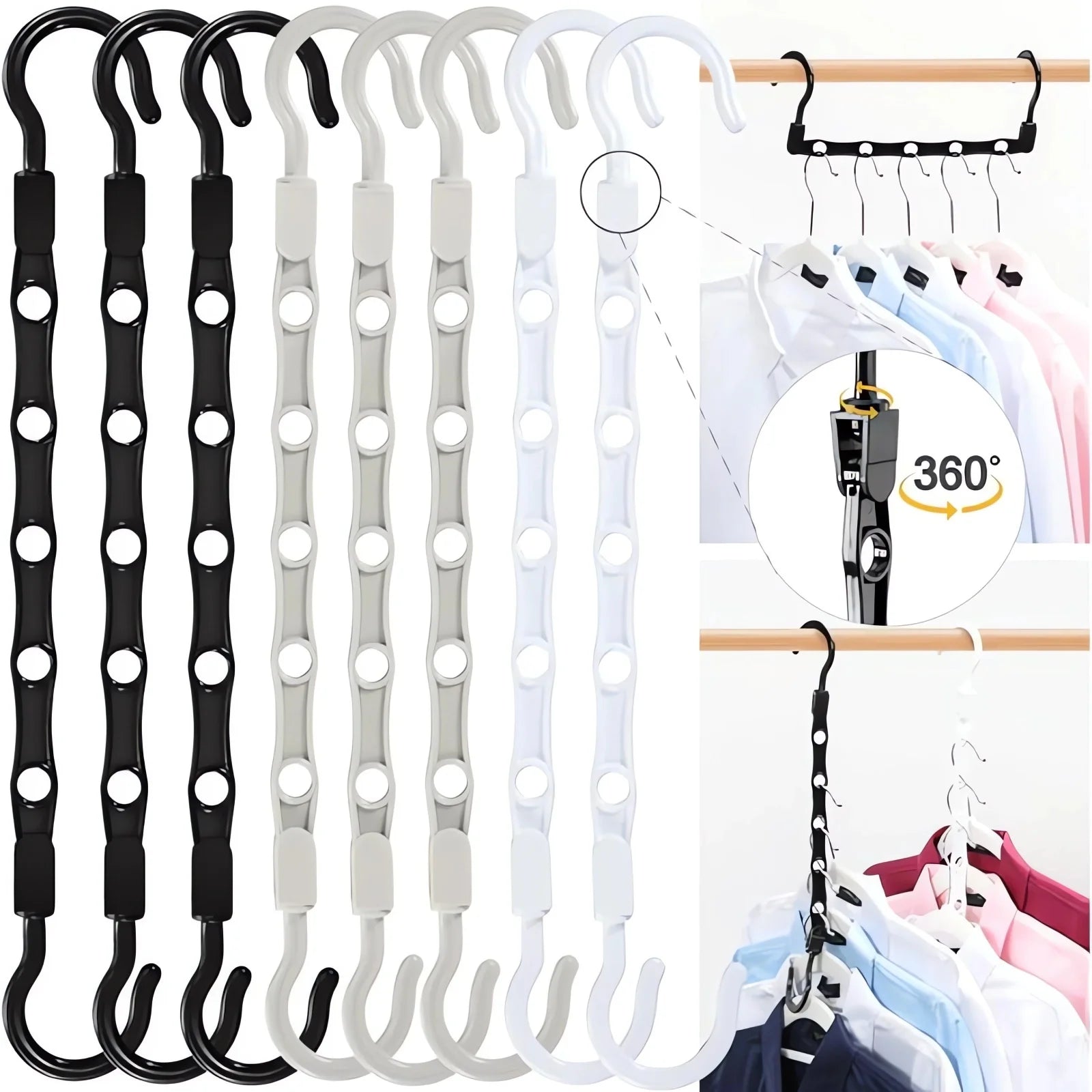 Sturdy Hanger Organizer Plastic Space Saving Smart Magic Clothes Dorm