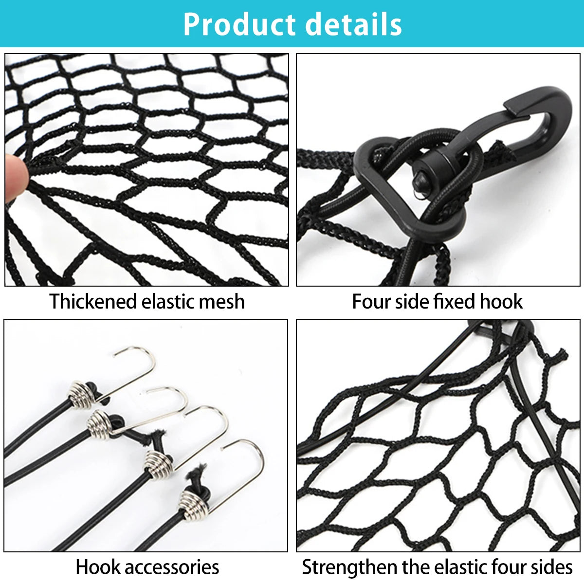 Pet Car Barrier Net Elastic Durable Dog Car Safety Barrier Net Foldable Car Dog Fence Barrier Universal Auto with Hooks New 2024 Zpaxo