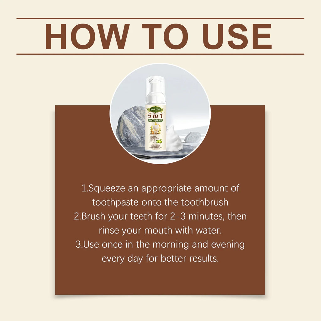 Olive Teeth Clean Toothpaste Mild Foaming Deep Cleaning Offer Oral Health Environment Keep Freshness Breath Portable Toothpaste Zpaxo