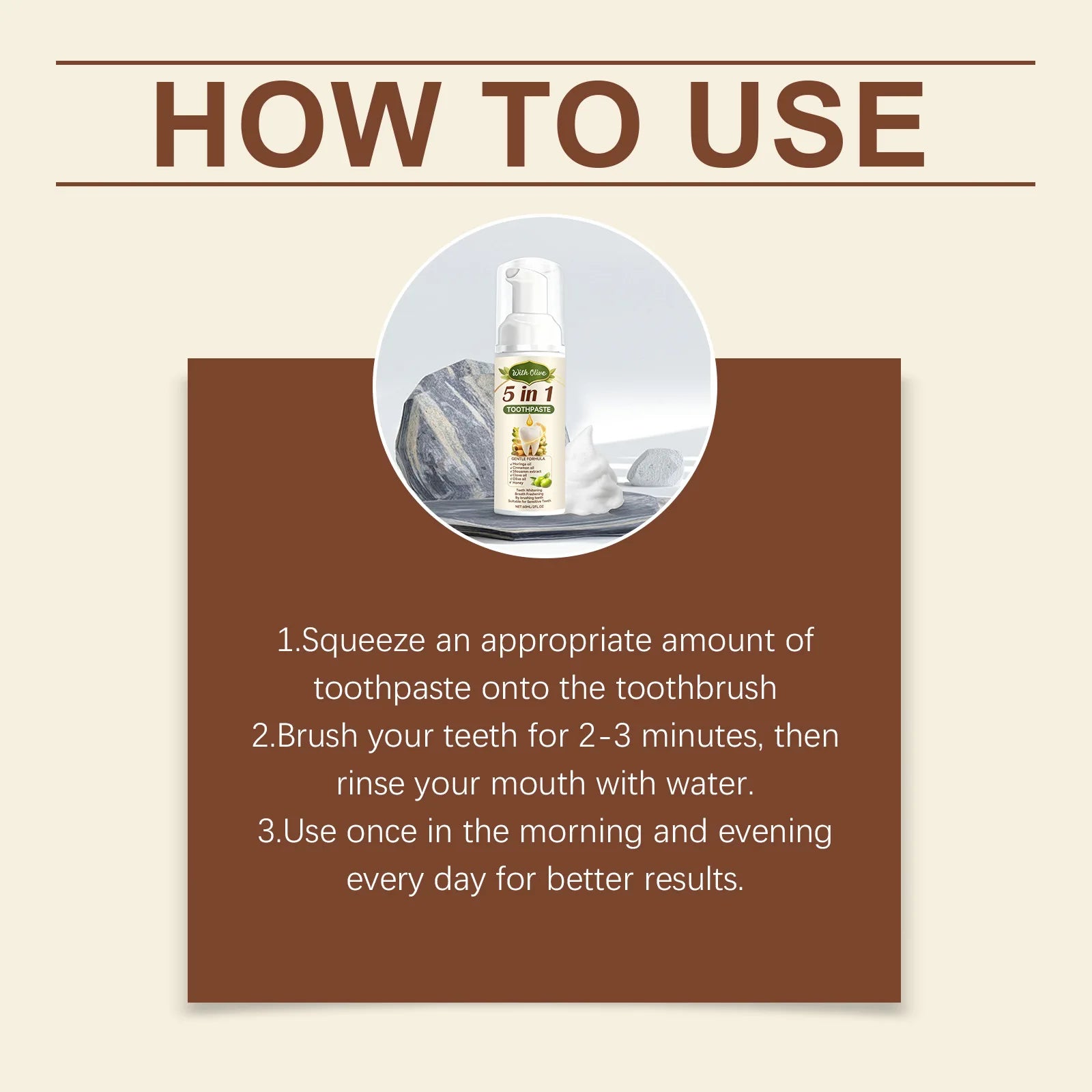 Olive Teeth Clean Toothpaste Mild Foaming Deep Cleaning Offer Oral Health Environment Keep Freshness Breath Portable Toothpaste Zpaxo