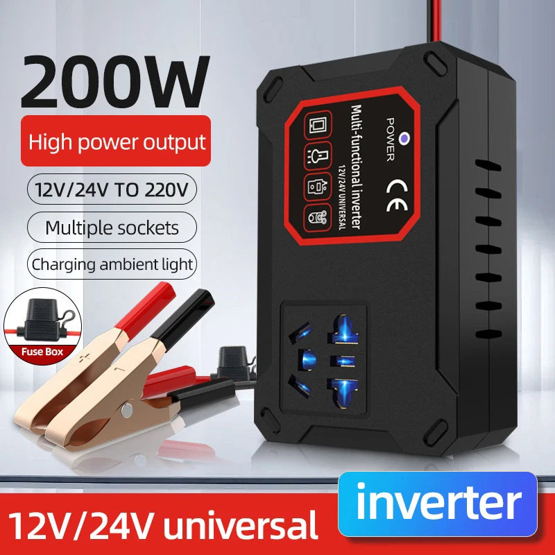 Car Power Inverter LED Display 2000W 12V 220V 110V Converter Charger Zpaxo