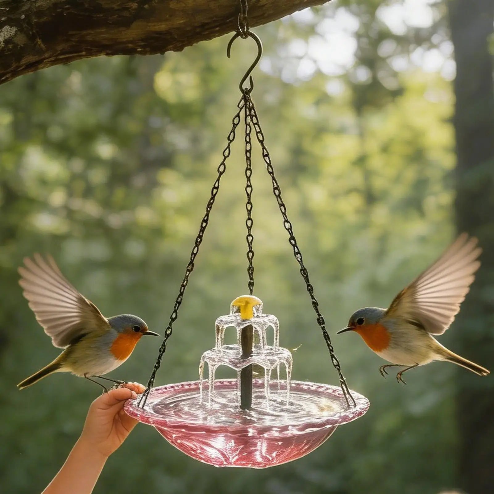Solar Bird Bath Outside Outdoor Hummingbird Water Bowl Fountain