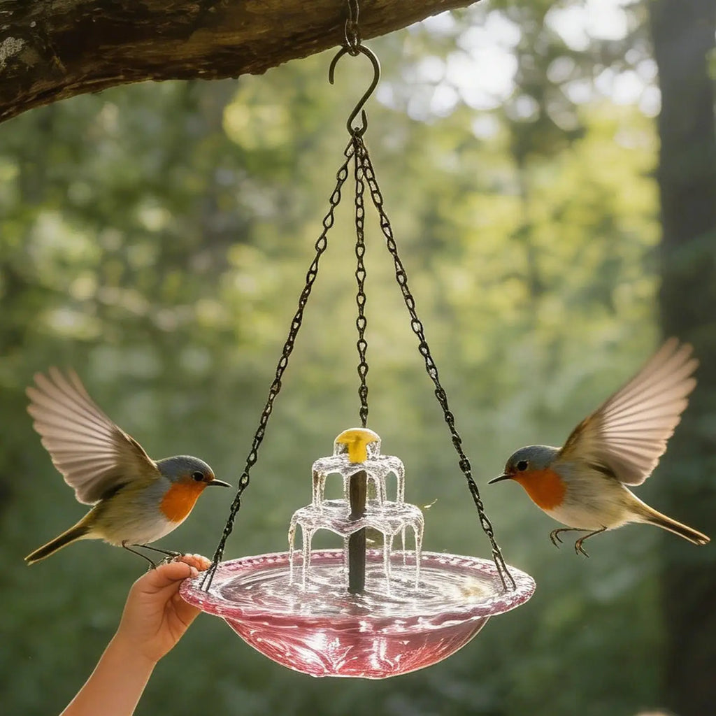 Solar Bird Bath Outside Outdoor Hummingbird Water Bowl Fountain