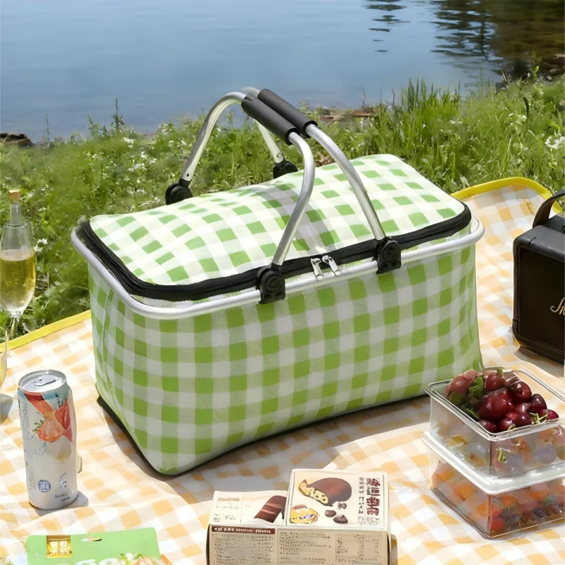 Insulated Picnic Basket Foldable Camping Lunch Box Bag Portable Zpaxo
