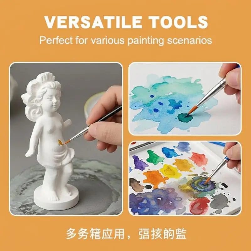 Nylon Paint Brush Set – Acrylic, Watercolor, Oil & Gouache
