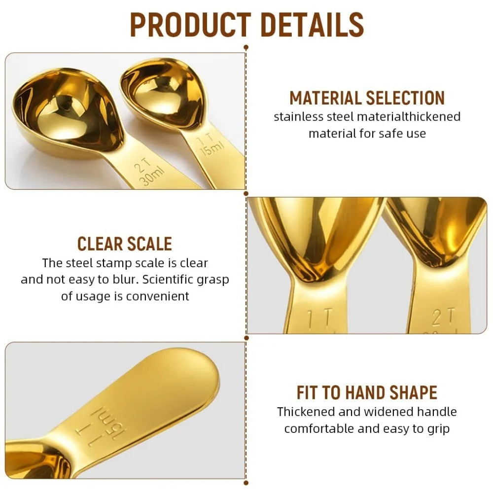Stainless Steel Coffee Scoop Scoops Short Handle Tablespoon Measuring Zpaxo