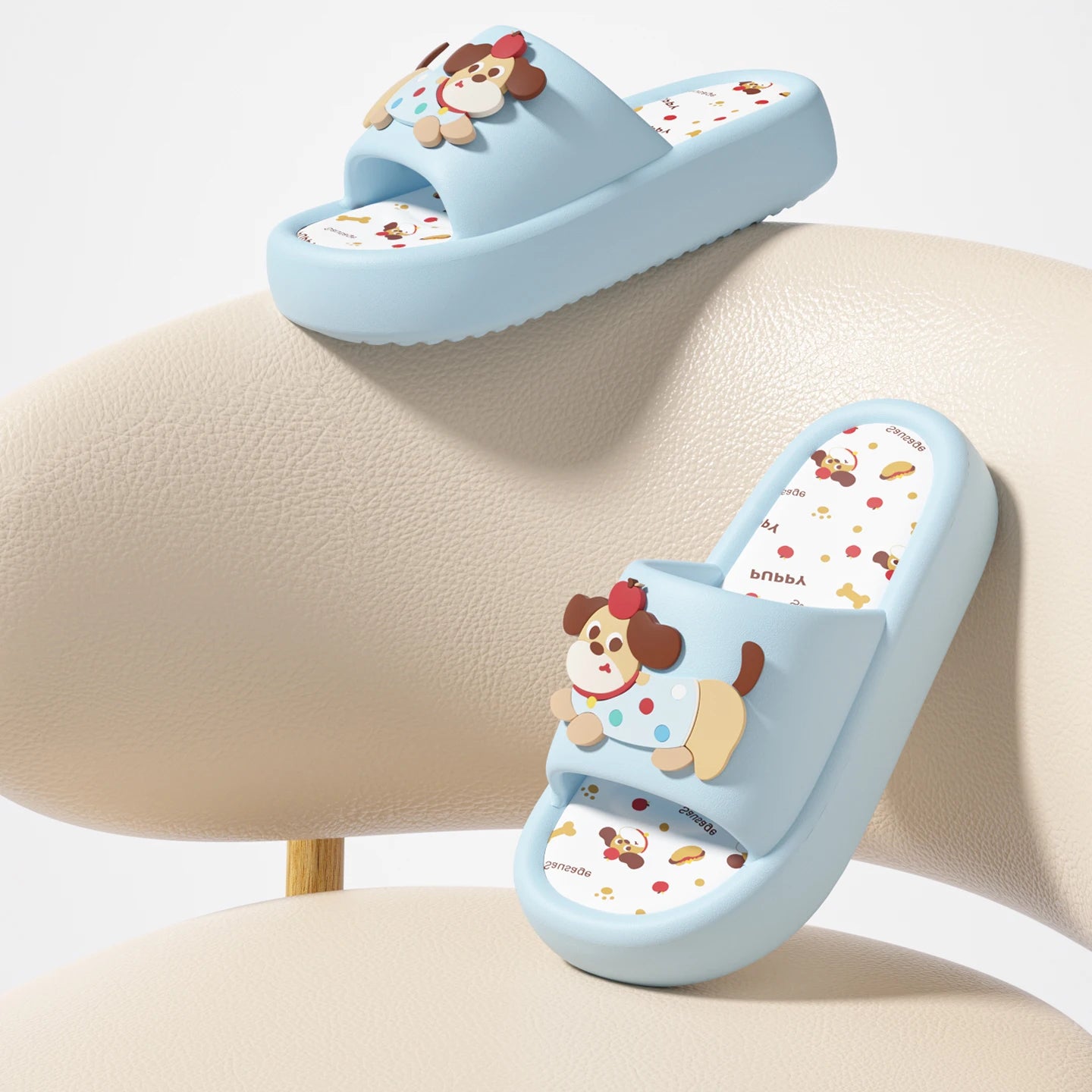 SHAJI Cartoon Apple Dachshund Slippers Soft Non-slip Indoor Outdoor