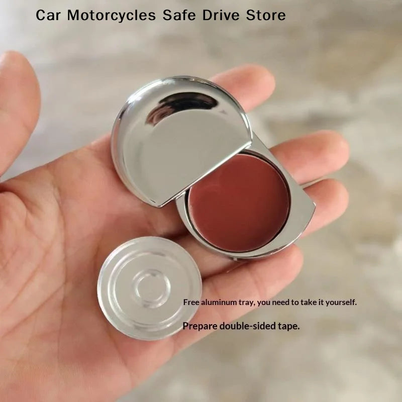 M1 Moon Shaped Zinc Alloy Balm Container Polished Surface Slide Lid