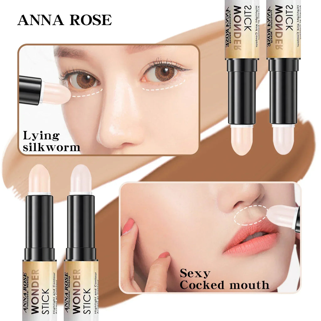 Double-ended Face Foundation Concealer Pen Highlighter Waterproof Zpaxo
