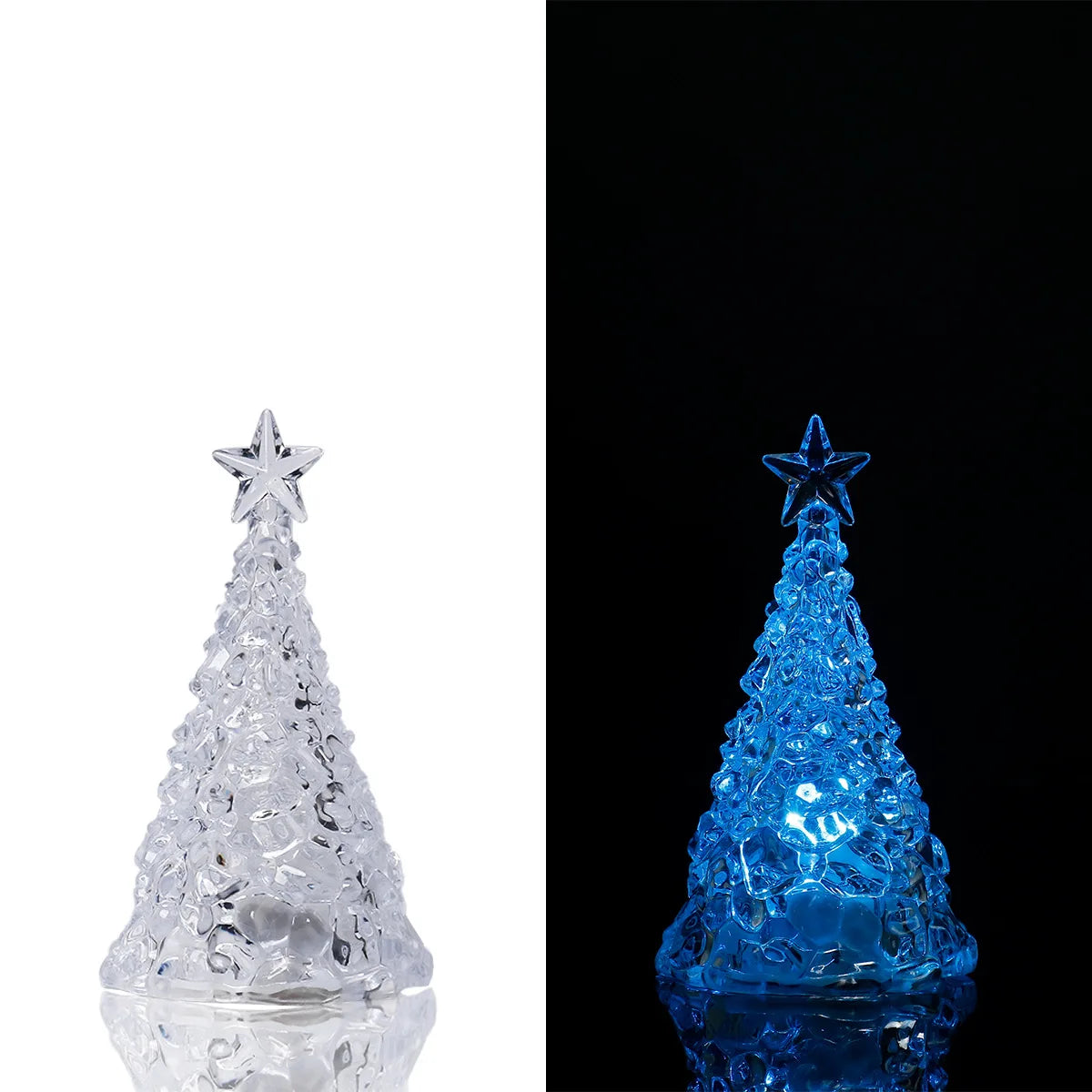 LED Glowing Christmas Tree Desktop Decorations Xmas Day Party Decor Zpaxo Transparent Shade 5PCS
